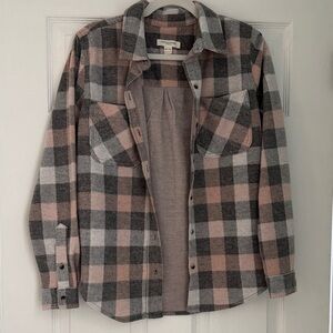 beachlunchlounge Plaid Button Down Shirt - Gray, Pink, Black